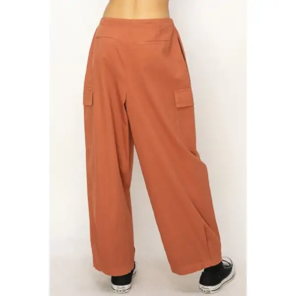 Drawstring Cargo Wide Leg Pants