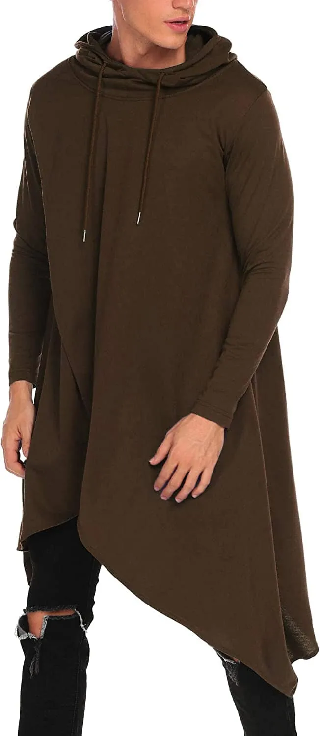 Casual Asymmetrie Hem Pullover Hooded Poncho Sweatshirt Hoodie