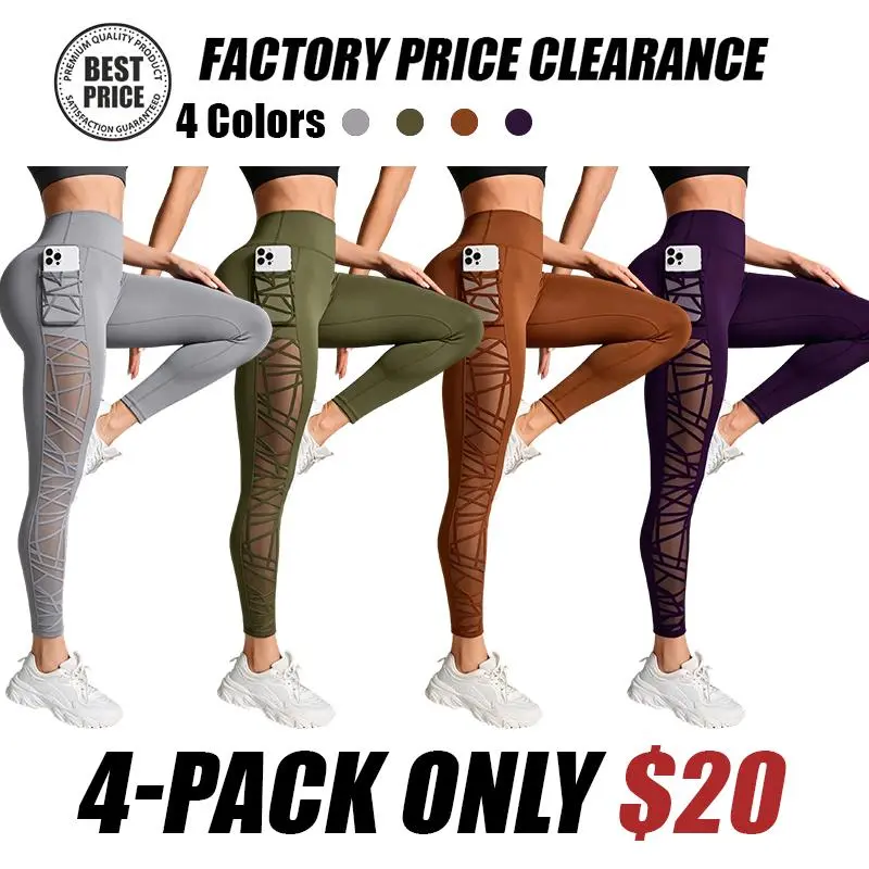 Women's Contrast Mesh Sheer Cut Out Leggings