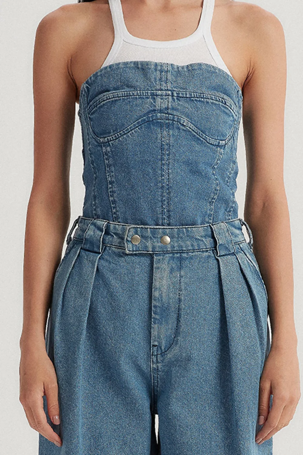 Sleeveless Denim Bustier