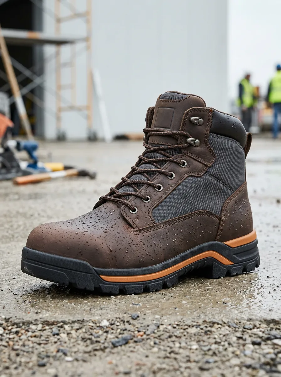Relaxed Construction Detail Men' Waterproof Work Boots