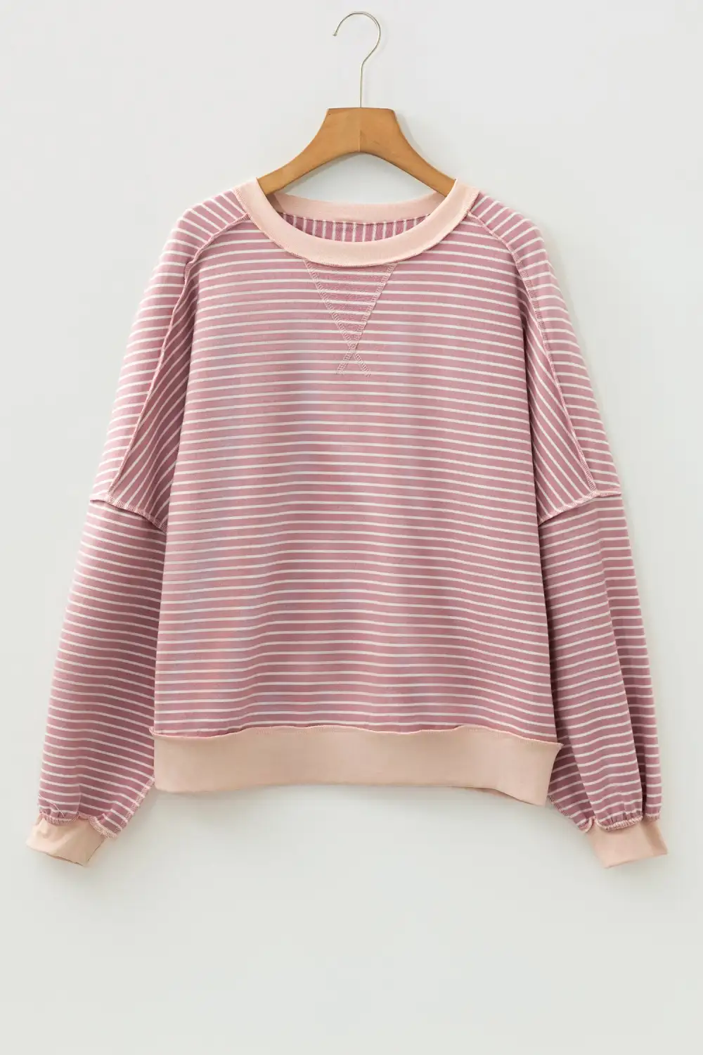 Women's Striped Long Sleeve Patchwork Top