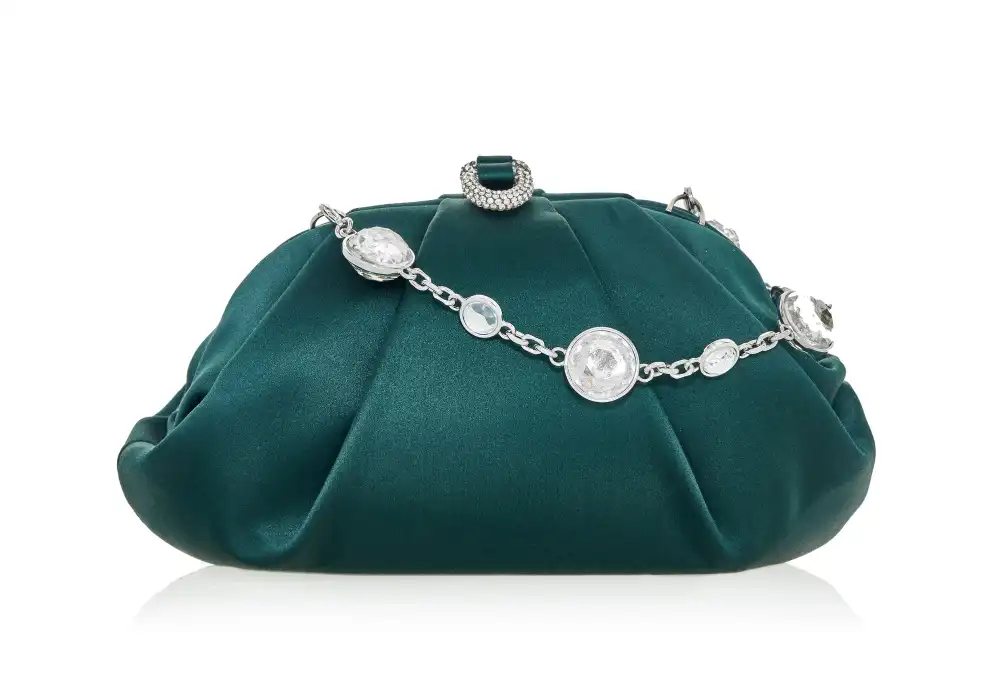 Elegant Satin Rounded Frame Statement Clutch