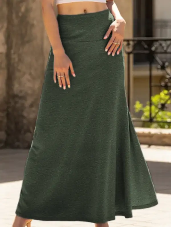 Knit High Waist Midi Skirt