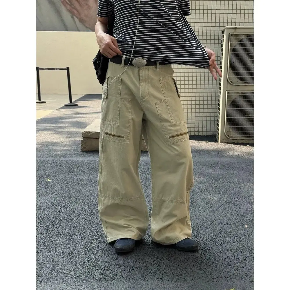 Wide Leg Multi Pocket Full Length Jeans