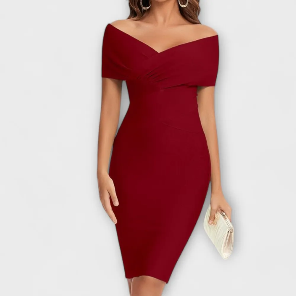 Refined V-Neck Flowing Relaxed Casual Dress