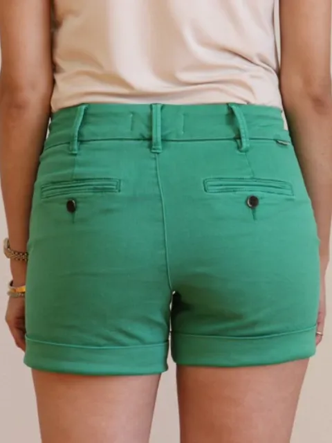 High Rise Cuffed Pocketed Tailored Shorts