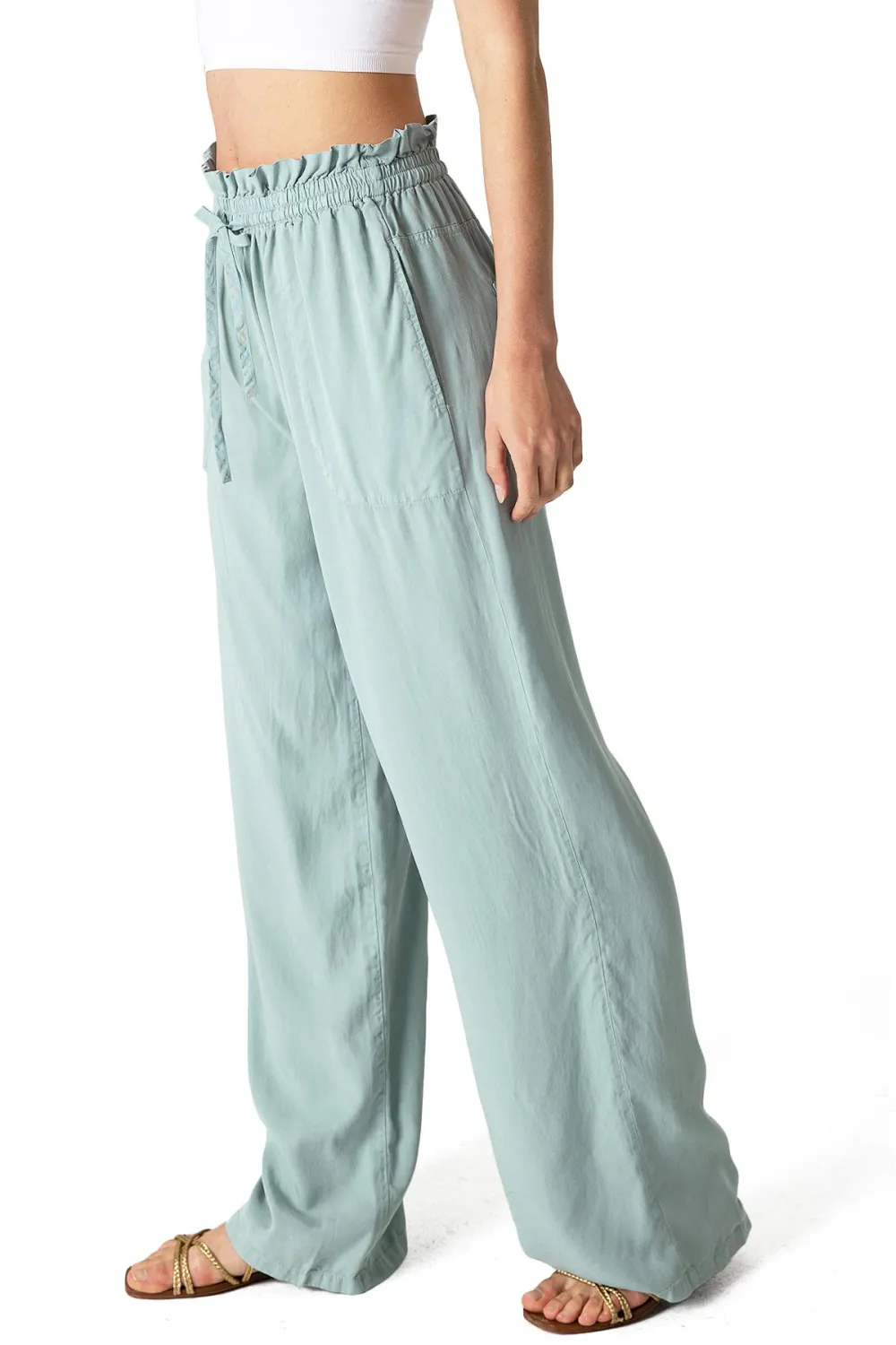 Drawstring Wide-Leg Pants