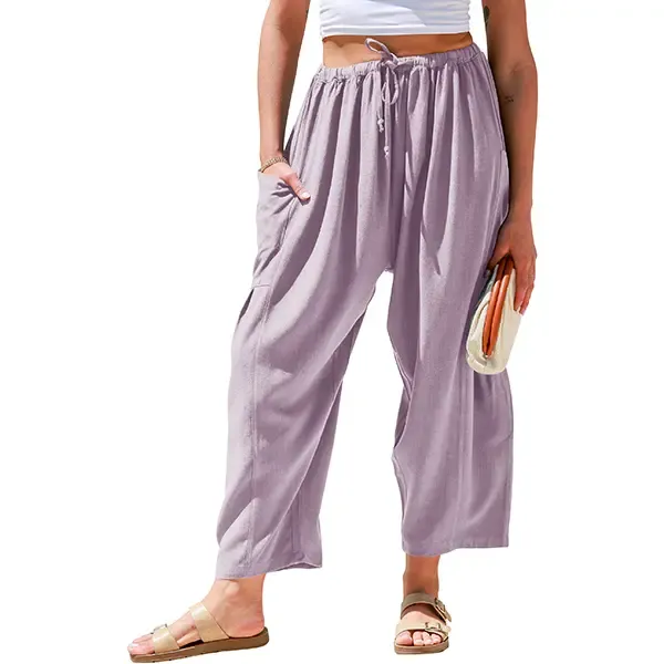Women’s Linen Blend Wide Leg Pants