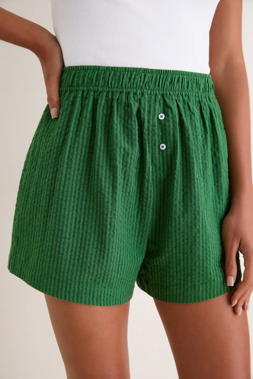Striped Seersucker Shorts
