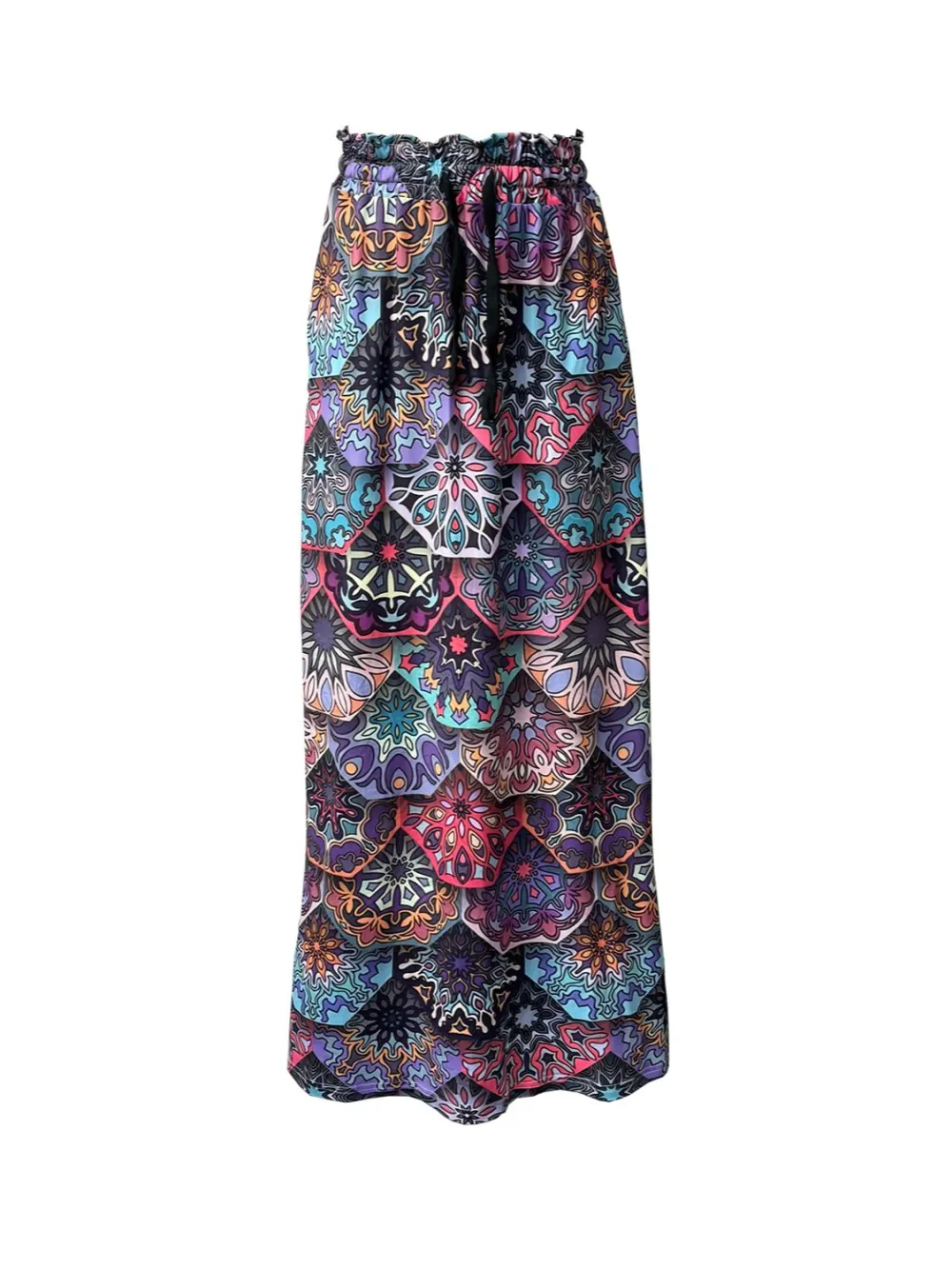 Pocket Printed Maxi Skirt