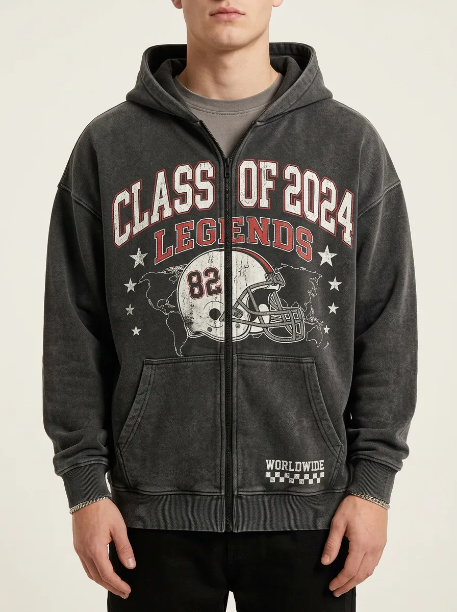 Men's Football Class of 2024 Legends Printed Zip-up Hoodie