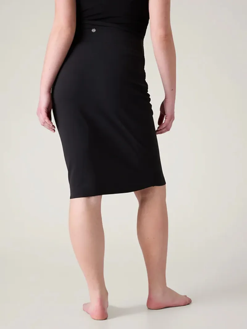 Fitted Midi Skirt For Sleek Casual Style