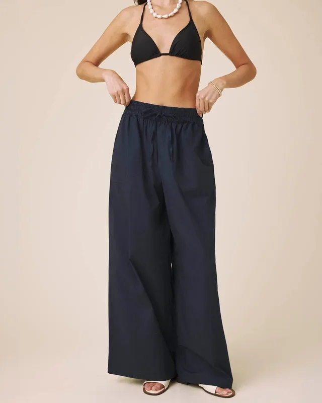 Casual Simple Poplin Pants