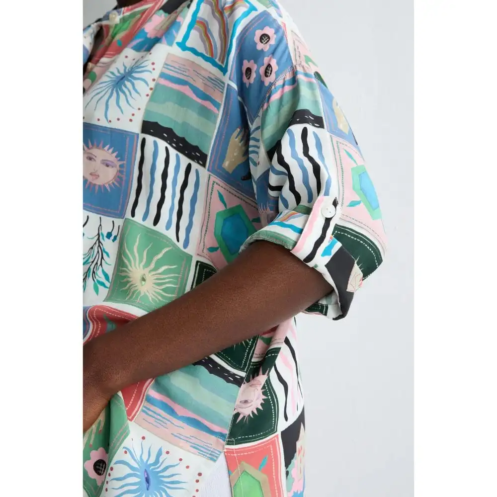 Boxy Three-Quarter-Sleeve Women's Shirt