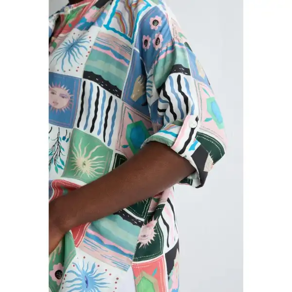 Boxy Three-Quarter-Sleeve Women's Shirt