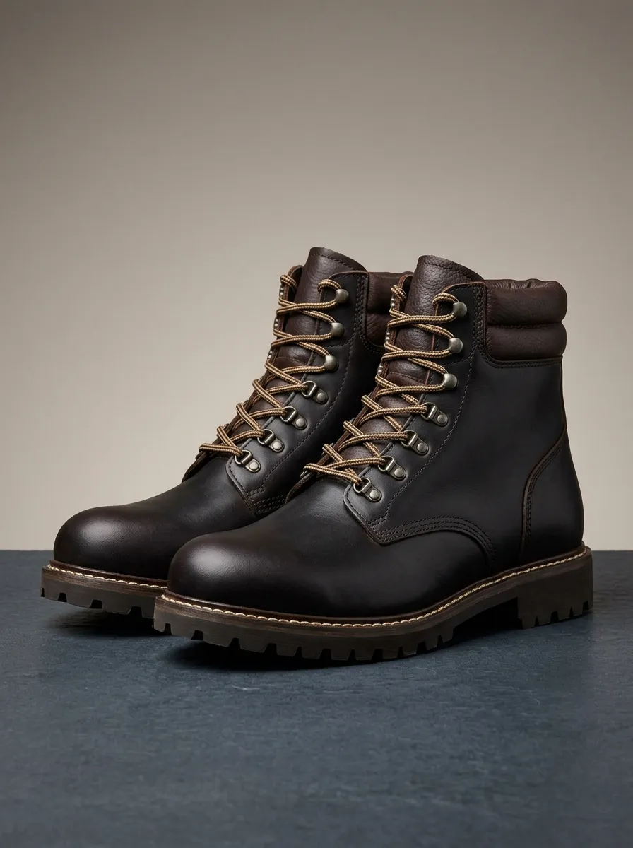 Men's Woven-Panel D-Ring Work Boots