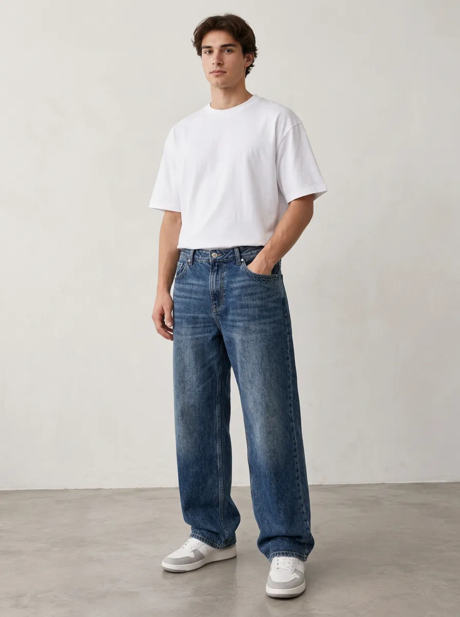 Men's Loose Loose Fit Relaxed Denim Jeans