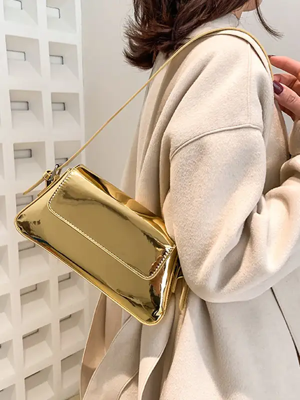 Geometric Zip Shoulder Bag