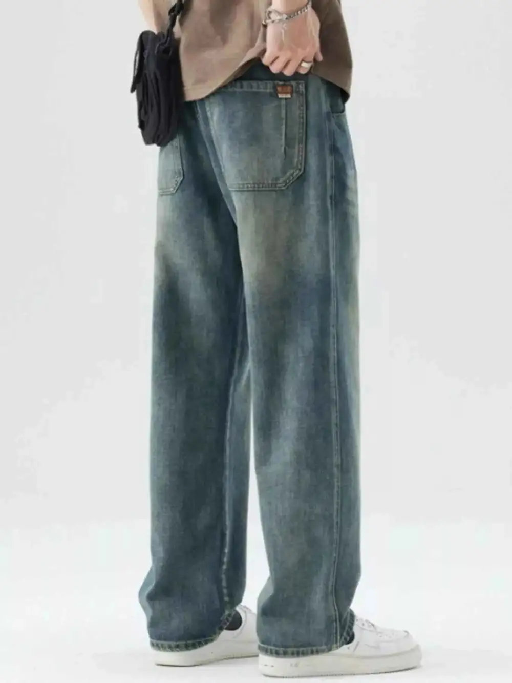 Casual Washed Wide Leg Relaxed Fit Jeans
