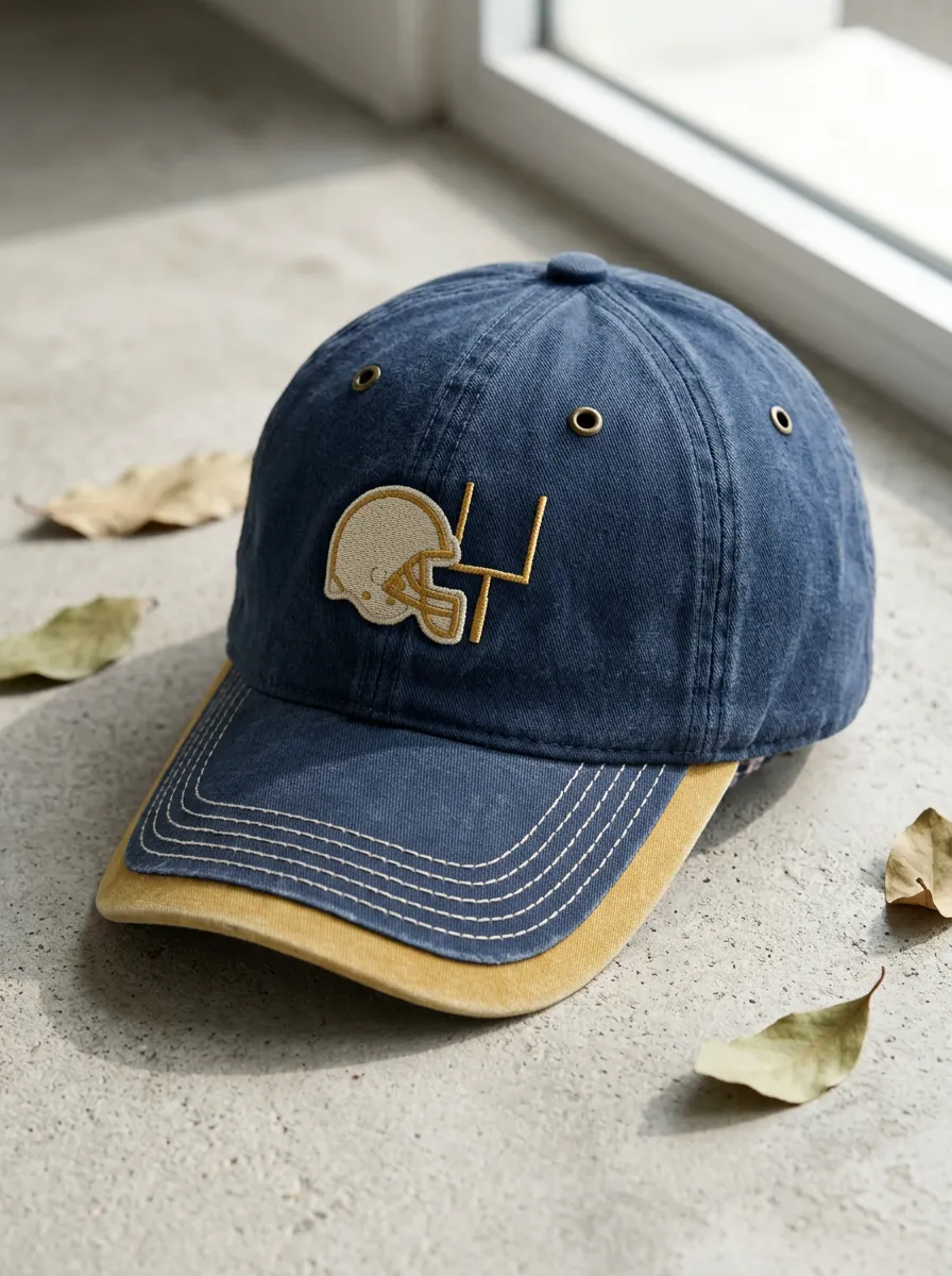 Unisex Football Fan Helmet Goalpost Embroidered Baseball Cap