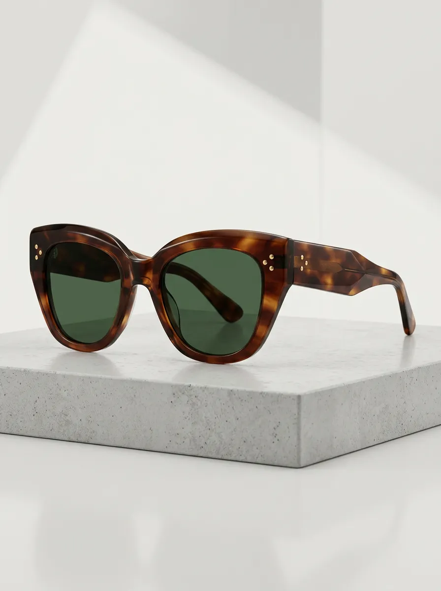 Women's Vintage Style Tortoiseshell Patterned Cat Eye Sunglasses - Classic Everyday Style