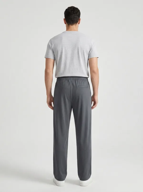 Men's Ice Silk Elastic-Waist Drawstring Lounge Casual Pants