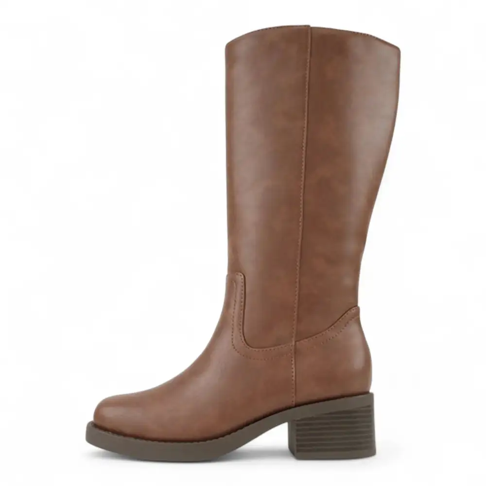 Belvin Square Toe Block Heel Tall Boot