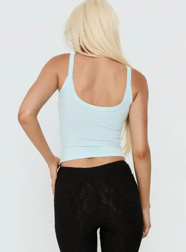 Cinched Longline Scoop Neck Cropped Tank Top
