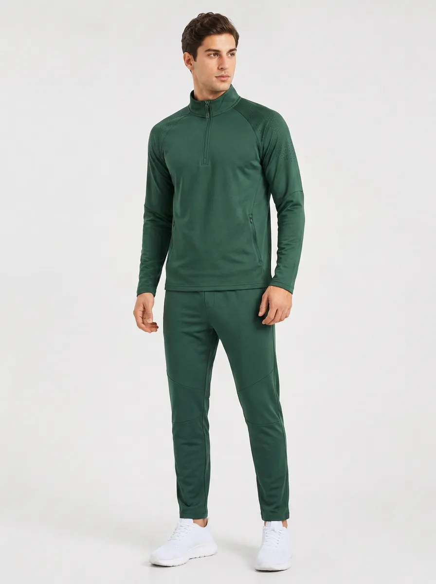Men's Quarter Zip Printed Sports Set
