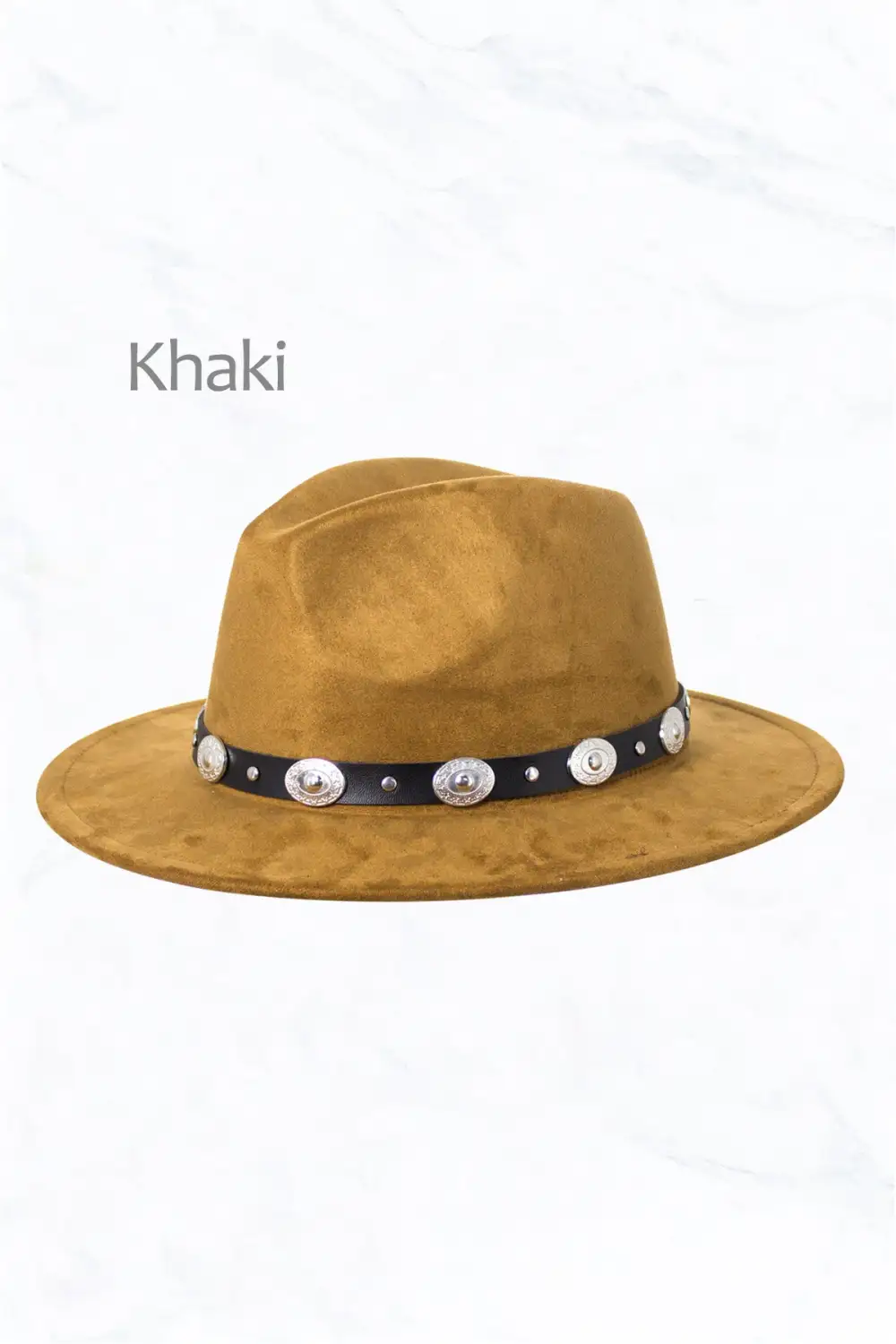 Suede Fedora Regular Peach Top with Studded Belt