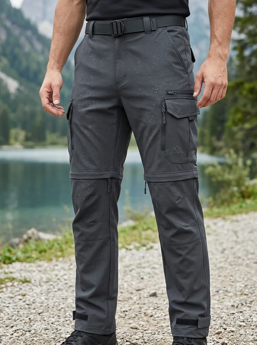 Men's Trek Rugged Mountain Graphic Waterproof Zip Tactical Cargo Pants