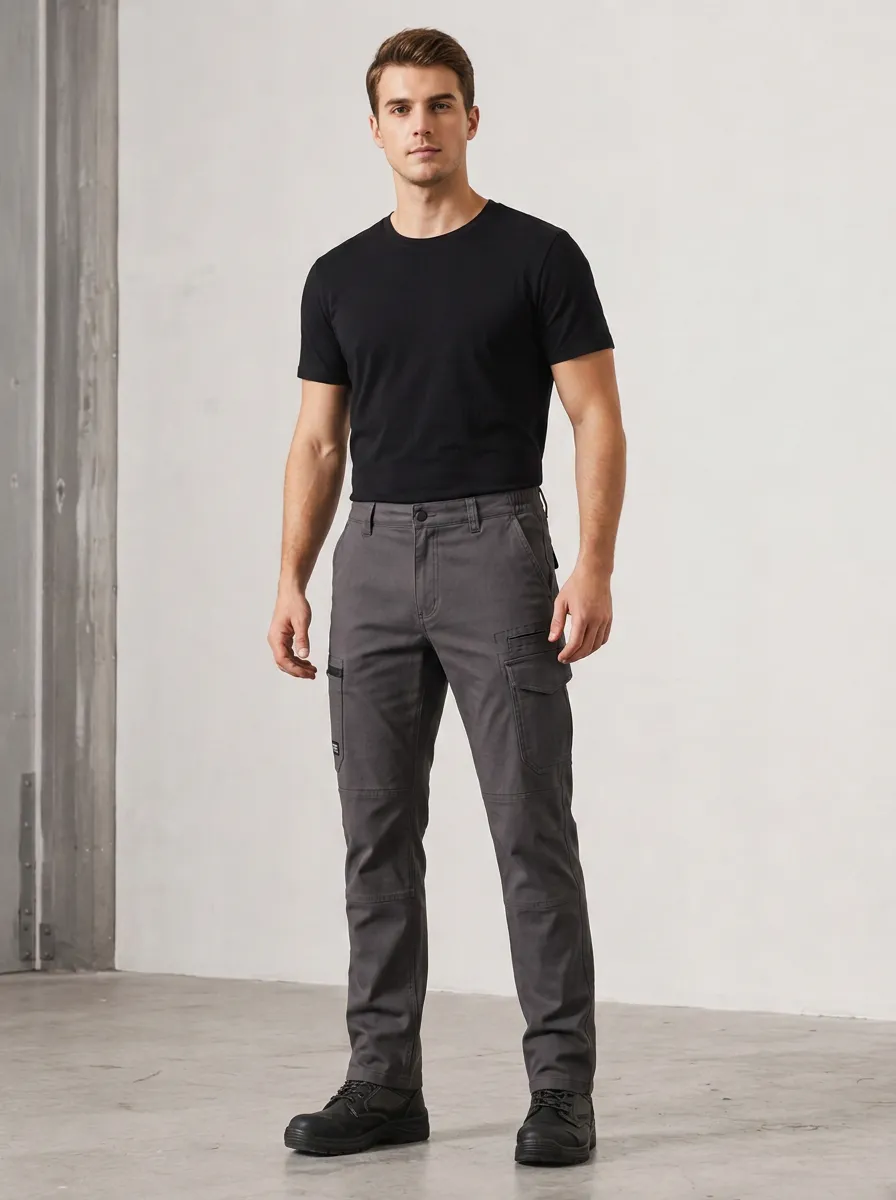 Men's Tactical Utility Dark Grey Multi-Pocket Cargo Pants