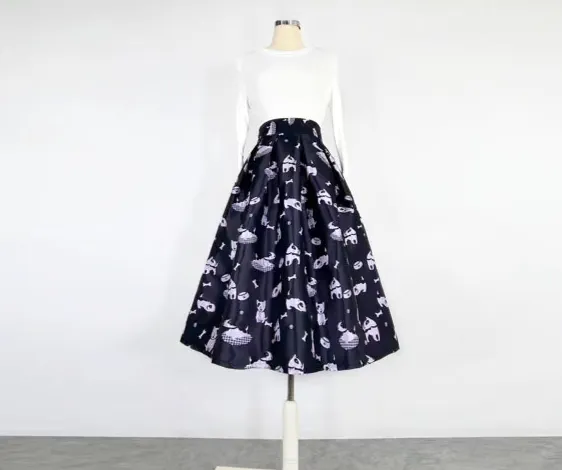 Embroidered Pocket Skirt