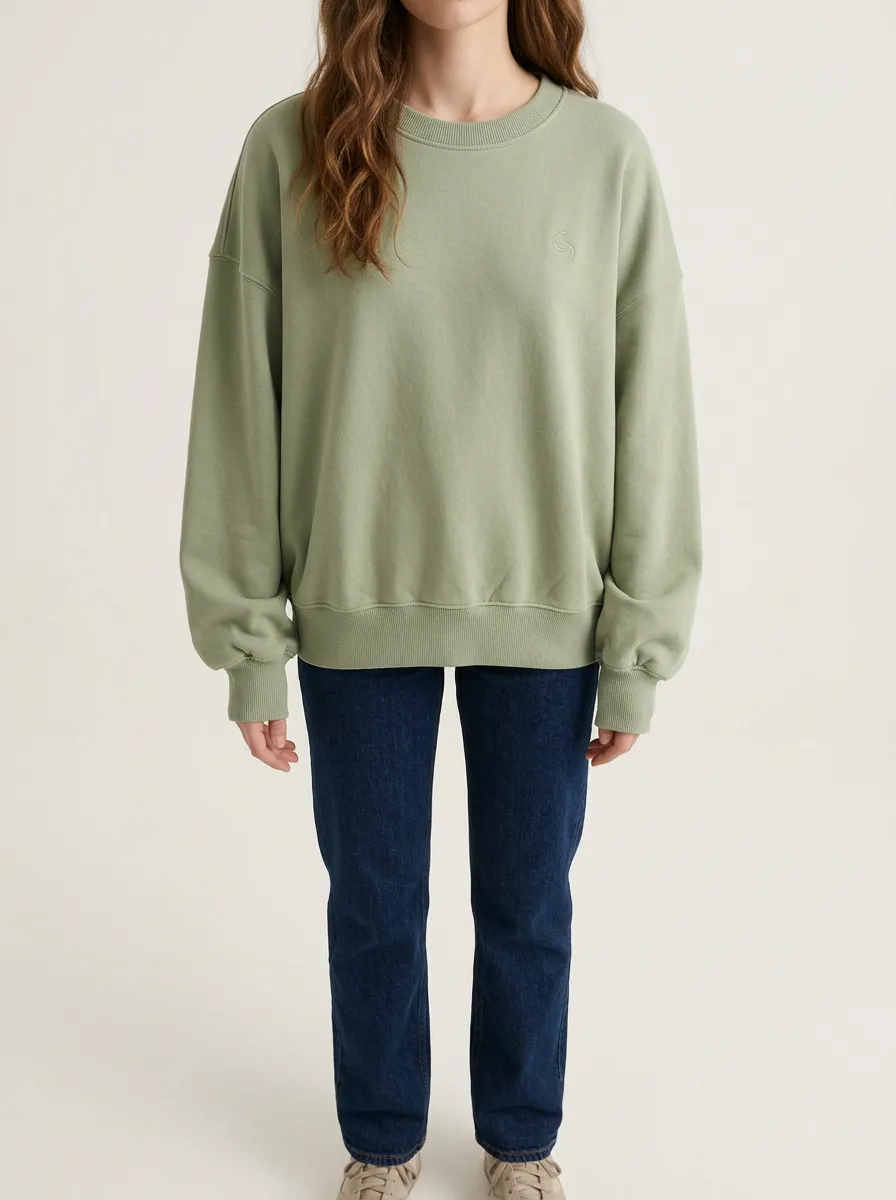 Women's Crewneck Embroidered Minimalist Sweatshirt