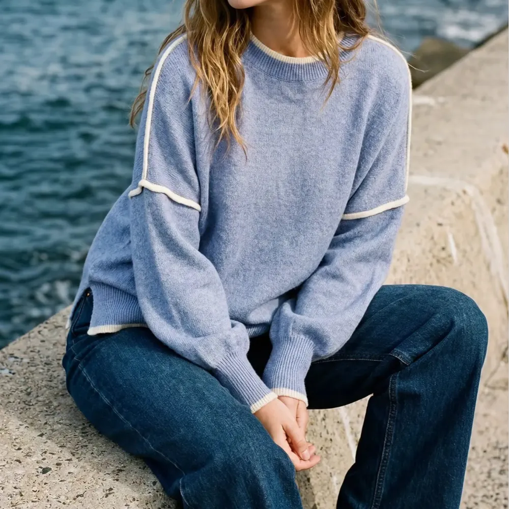 Relaxed Color Contrast Sweater