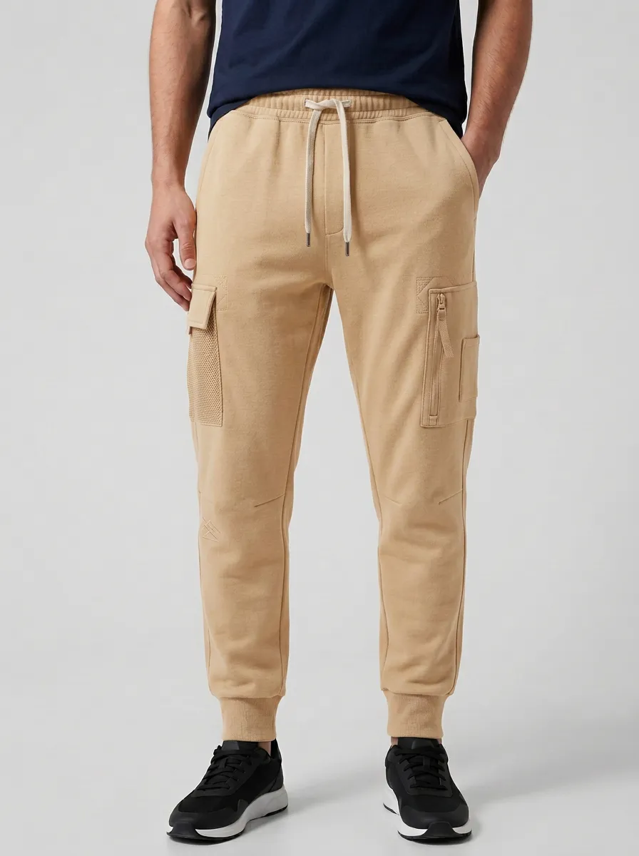 Outdoor-Inspired Graphic Print Relaxed Look Men's Cargo Jogger Pants