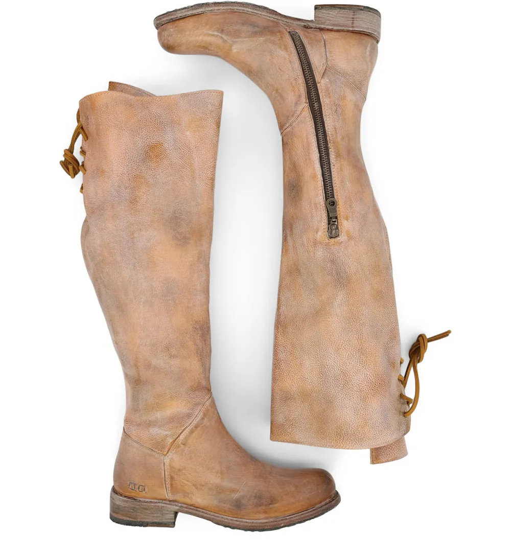 Side-Zip Lace-Up Wide-Calf Tall Boots