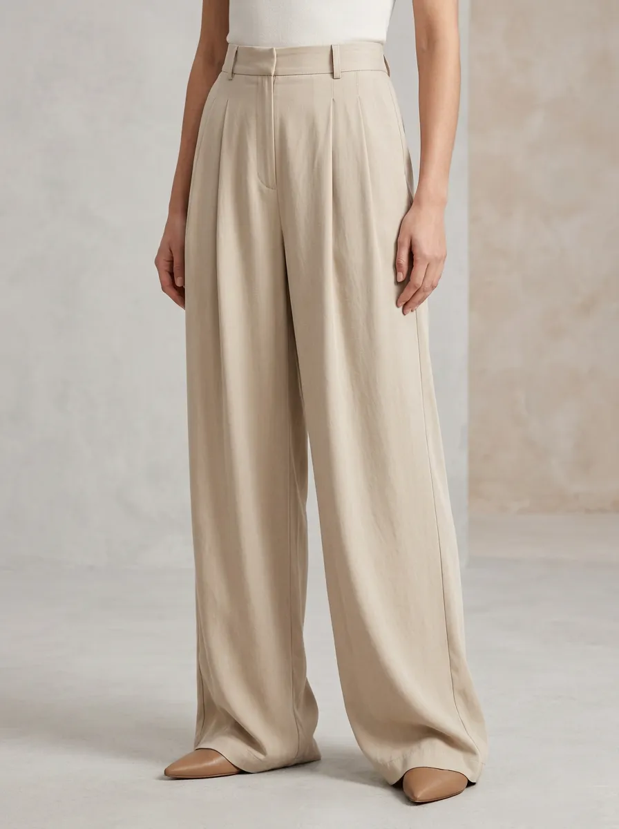 Relaxed Wide-Leg Minimalist Casual Wide Leg Pants