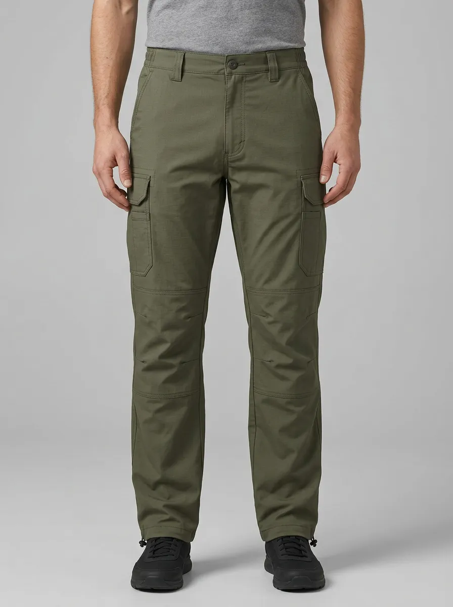 Men's Adjustable-Hem Reinforced-Knee Utility Cargo Pants