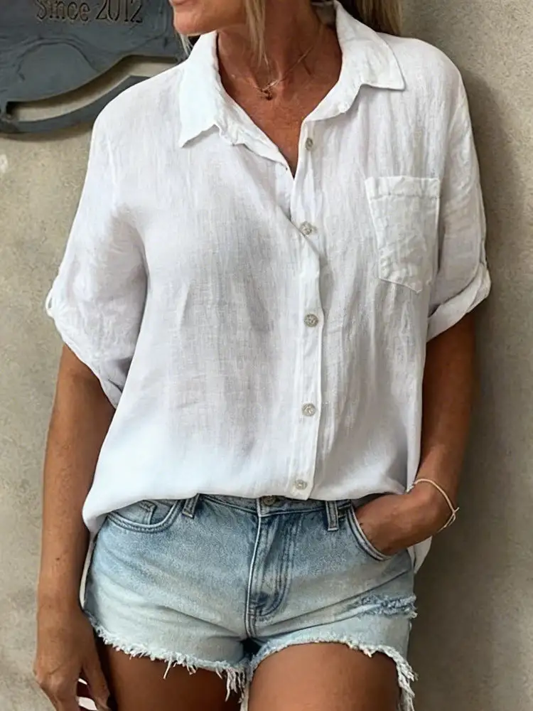 Relaxed Short Sleeve Blouse