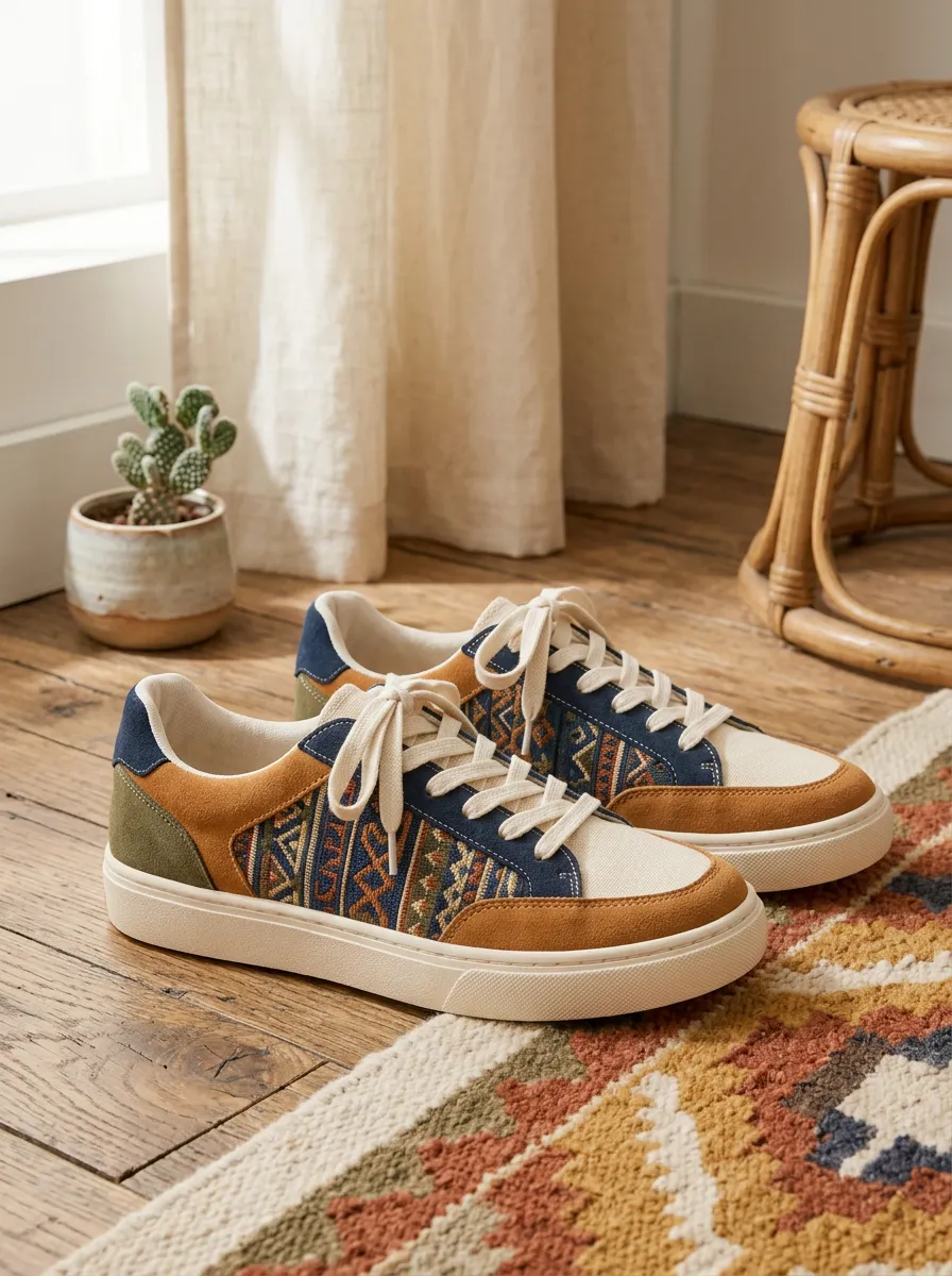Women's Boho Geometric Pattern Versatile Edit Skate Shoes