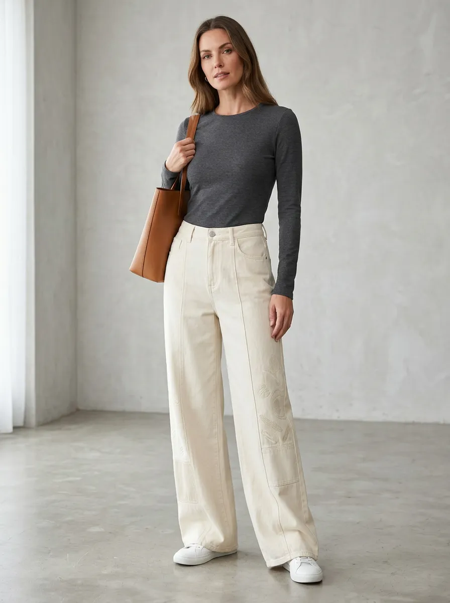 Women's Wide Leg Casual Denim Jeans