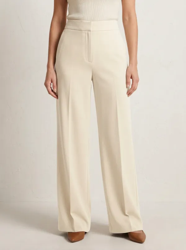 Soft-Drape Tailored Wide-Leg Trousers
