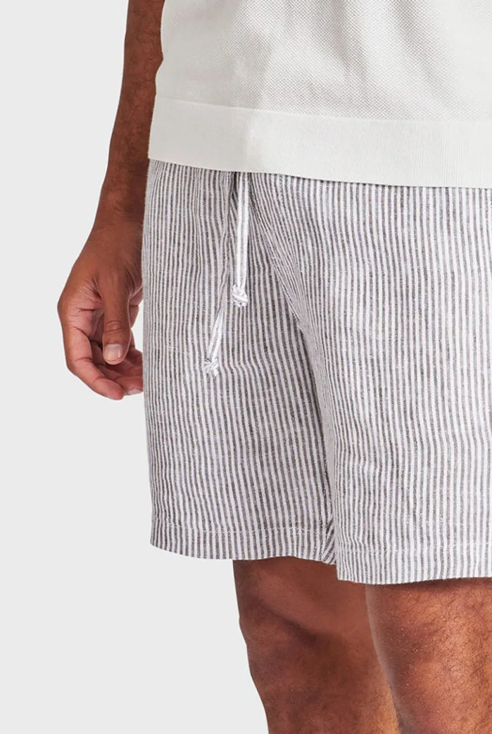 Striped Linen Loose Fit Short