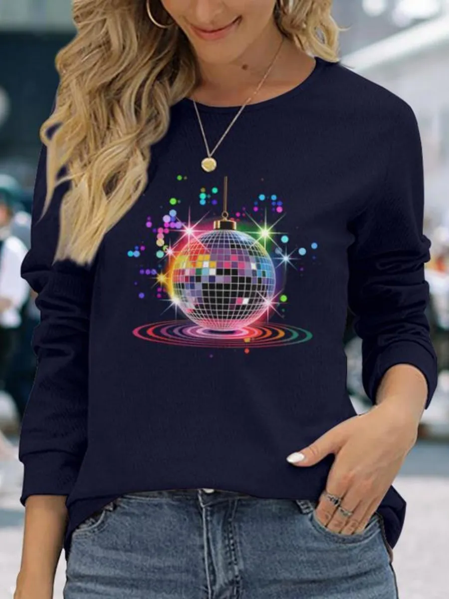 Retro Glitter Disco Ball Tee