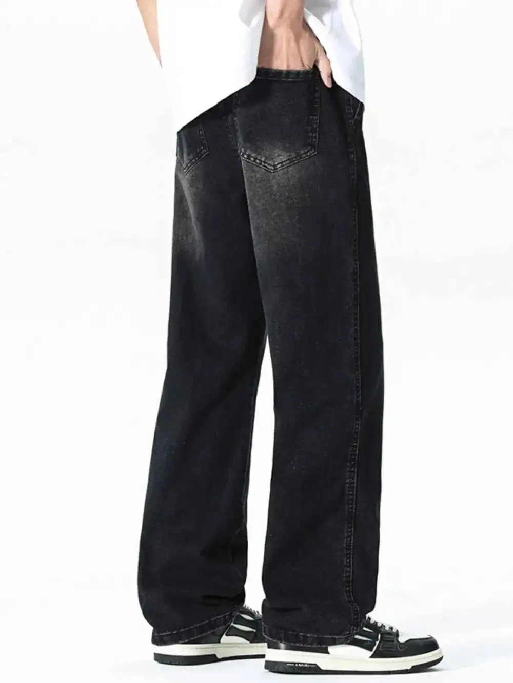 Everyday Drawstring Wide Leg Jeans