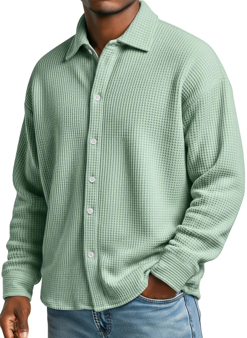 Textured Knit Long Sleeve Shirt