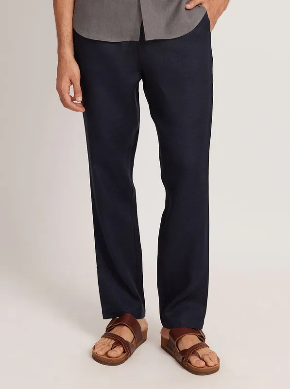 Indigo Linen Easy Pants