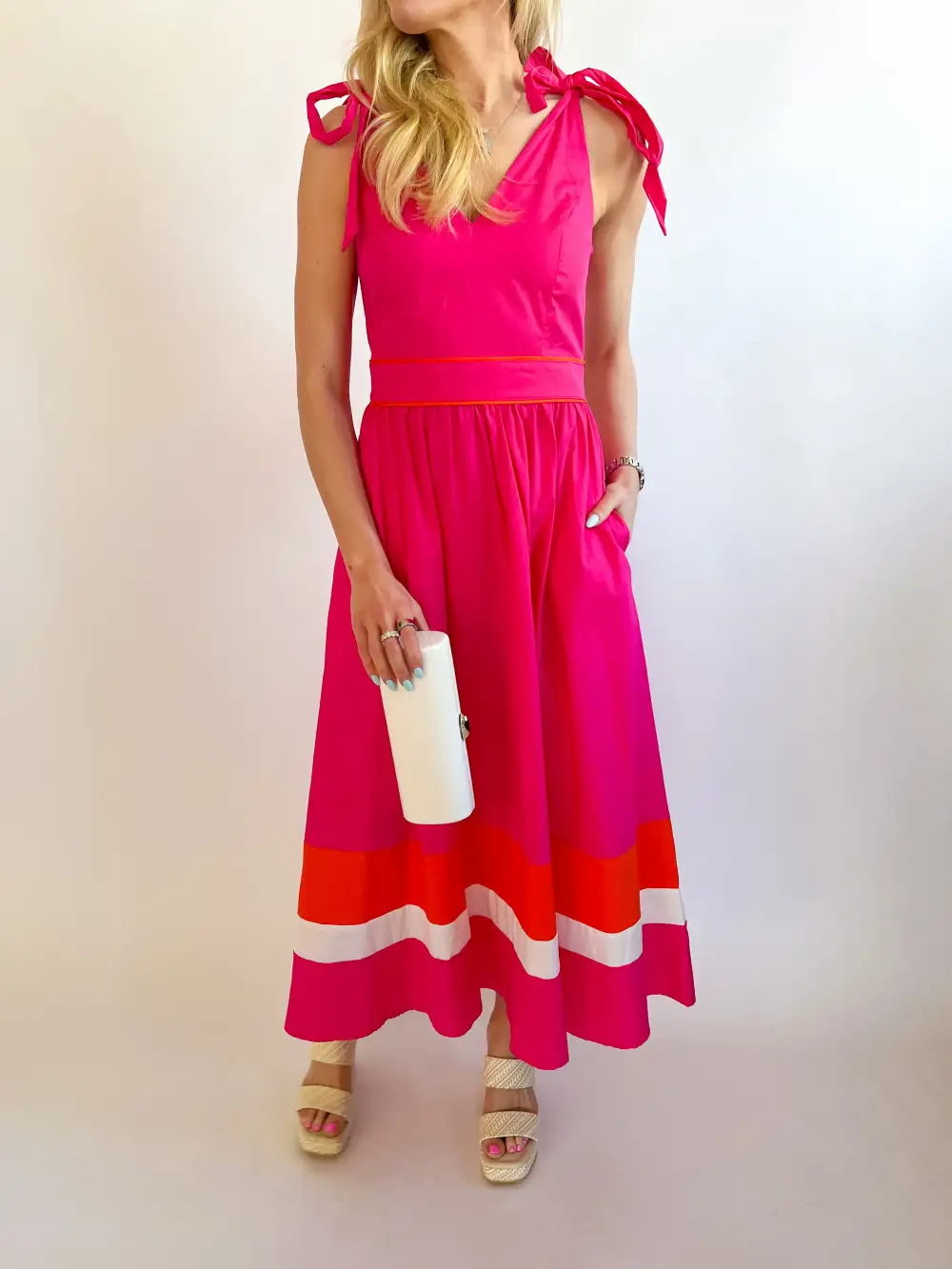 Sleeveless Midi Detail Dress Waist